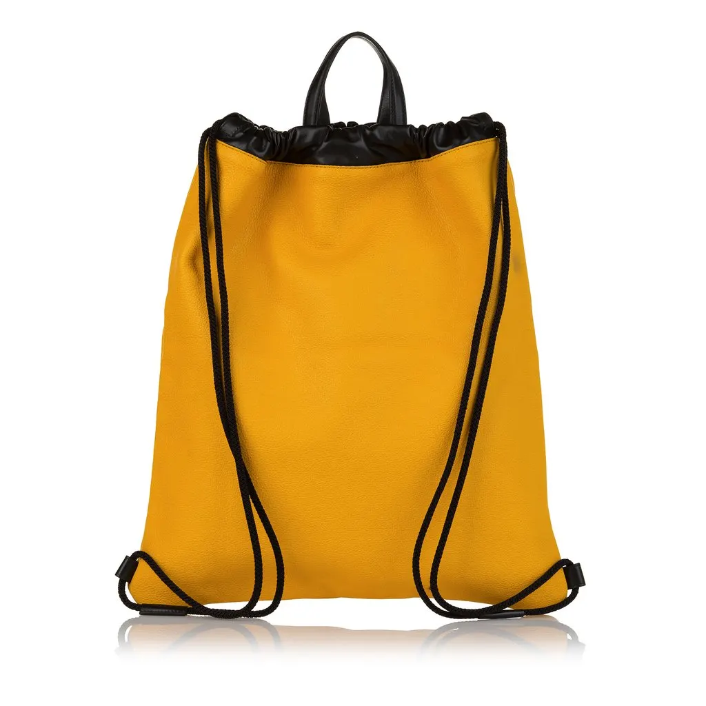 Gucci Coco Capitan Logo Drawstring Backpack Yellow Leather Very good - Inside View