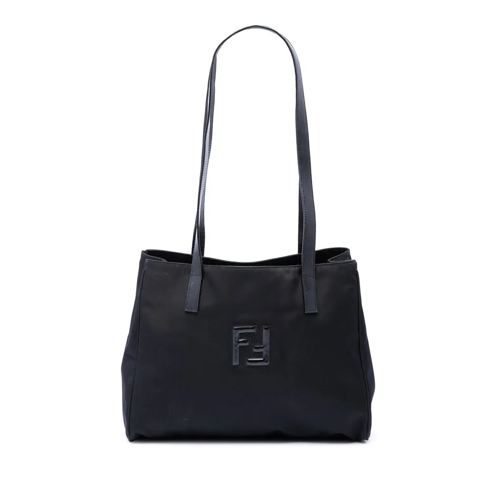 Fendi FF Nylon Tote Black Very good - Front View