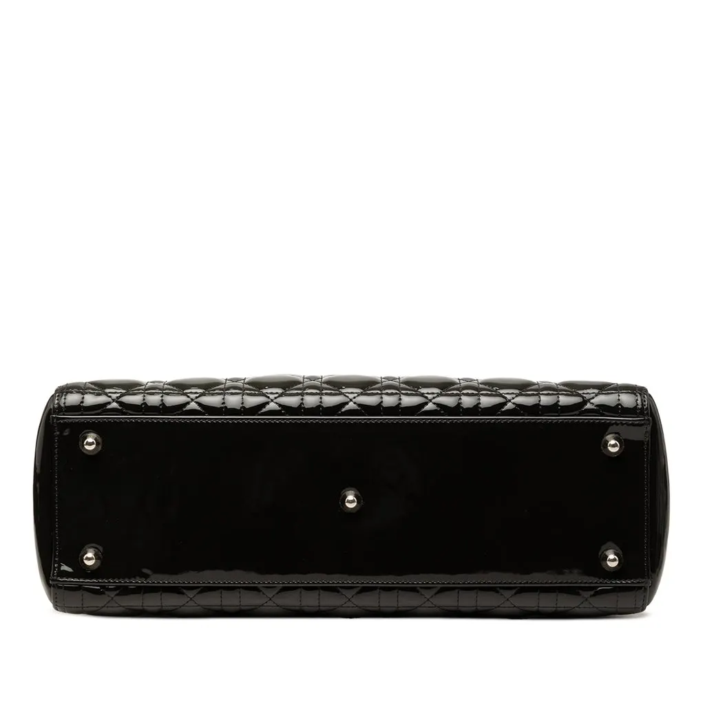 Dior Large Patent Cannage Lady Dior Black Leather Very good - Inside View