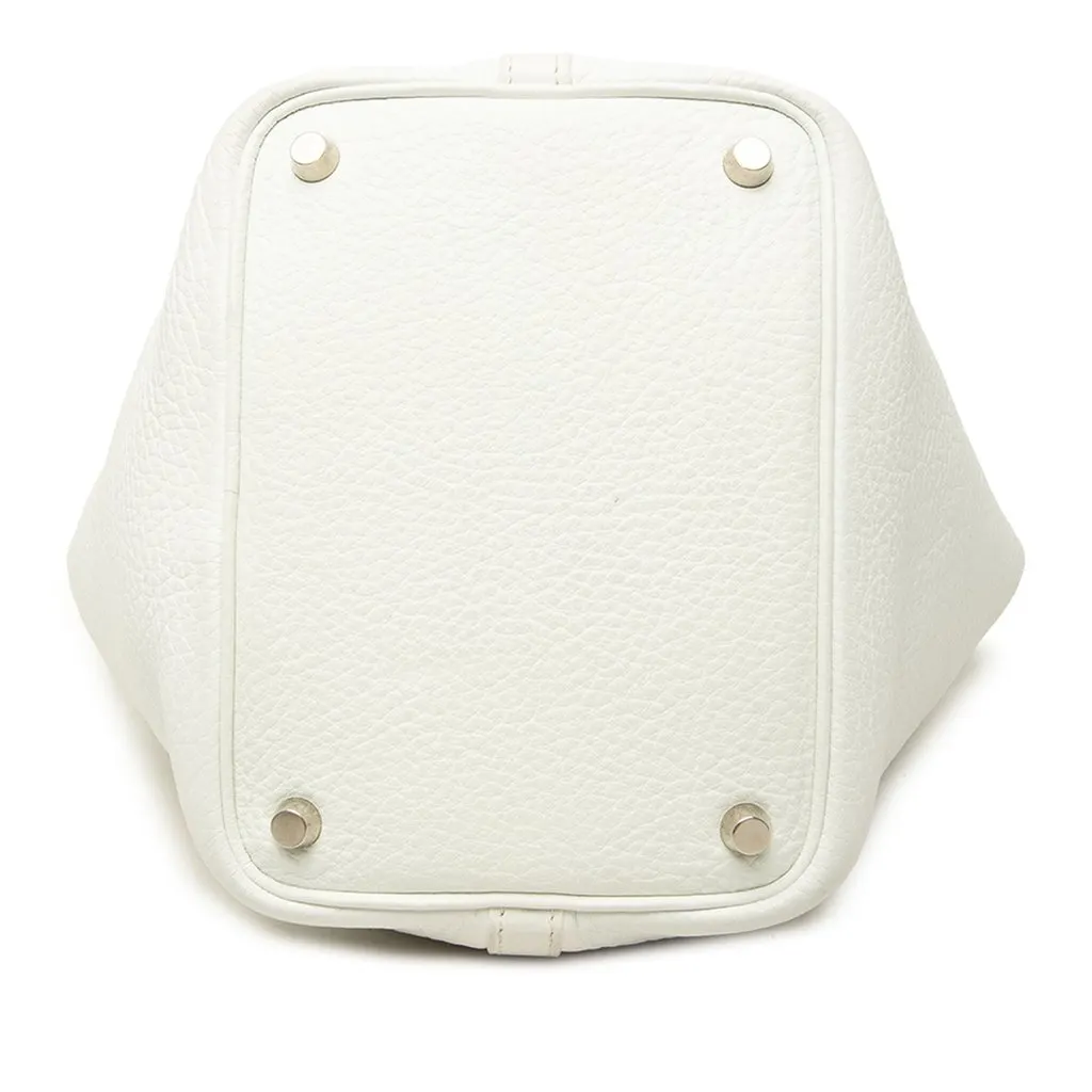 Hermès Clemence Picotin 18 White Leather Good - Inside View