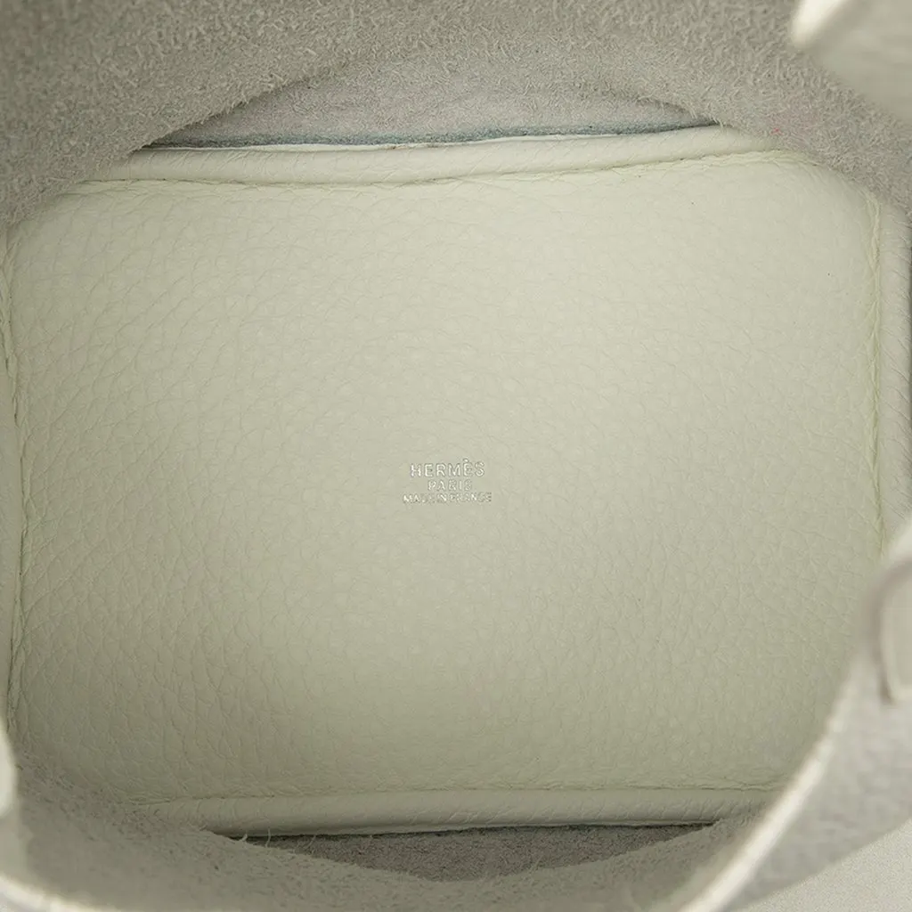 Hermès Clemence Picotin 18 White Leather Good - Model View