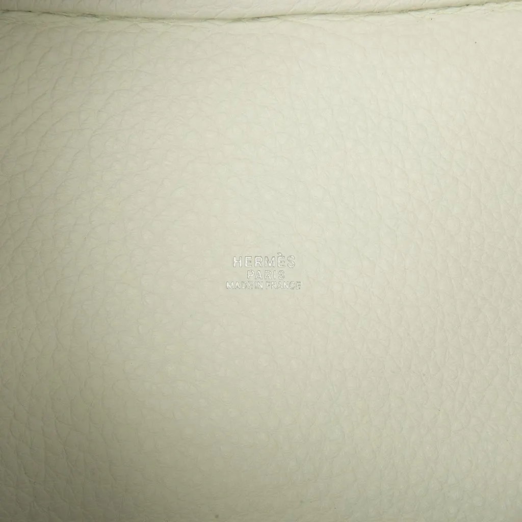 Hermès Clemence Picotin 18 White Leather Good - Box View