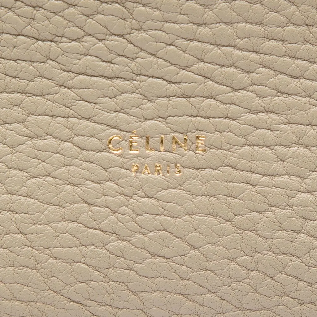 Celine Medium Grained Calfskin Tie Knot Tote Brown Leather Very good - Box View