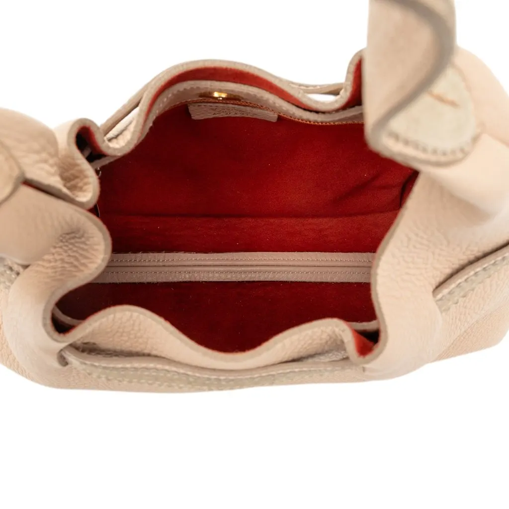 Salvatore Ferragamo Grained Leather Shoulder Bag Brown Leather Good - Model View