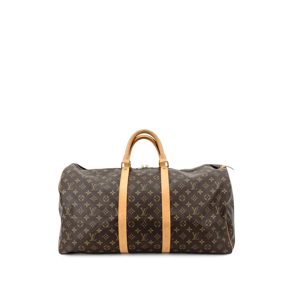 Louis Vuitton Monogram Keepall 55 Brown Canvas Very good - Front View