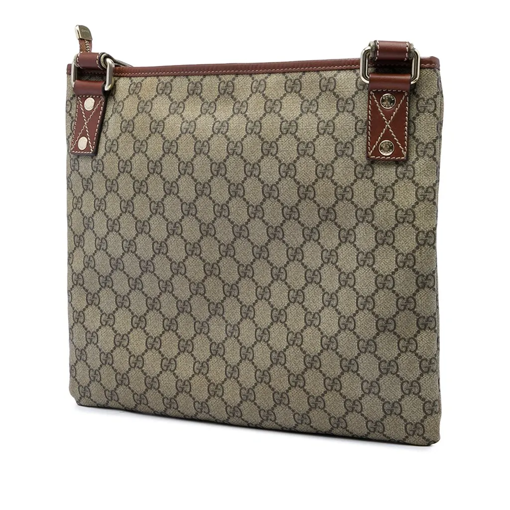 Gucci GG Supreme Web Crossbody Beige Canvas Very good - Back View