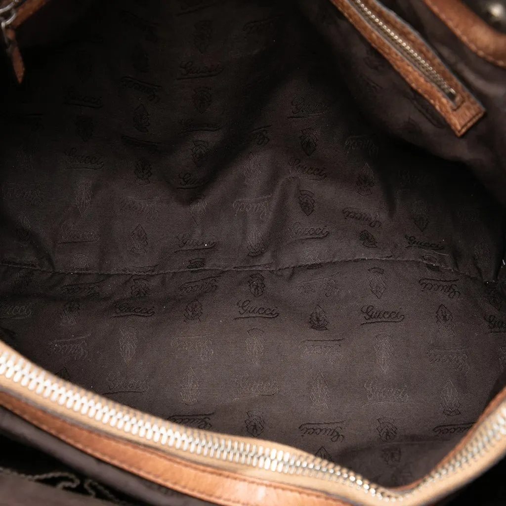 Gucci Medium GG Canvas Bamboo Libeccio Tote Beige Very good - Model View