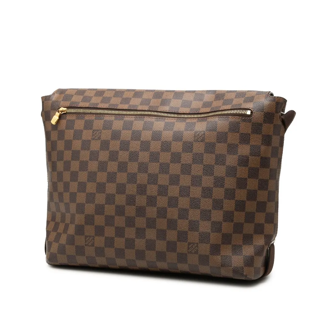 Louis Vuitton Damier Ebene Brooklyn MM Brown Canvas Good - Back View