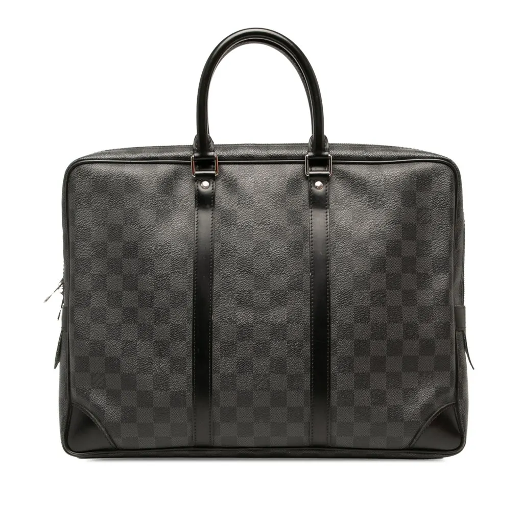 Louis Vuitton Damier Graphite Porte Documents Voyage PM Black Canvas Very good - Front View