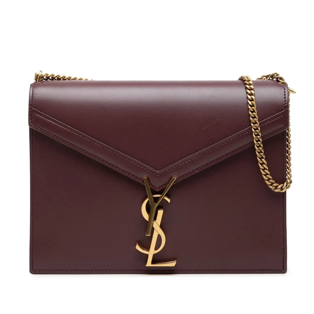Saint Laurent Smooth Calfskin Monogram Cassandra Clasp Bag Red Leather Very good - Front View