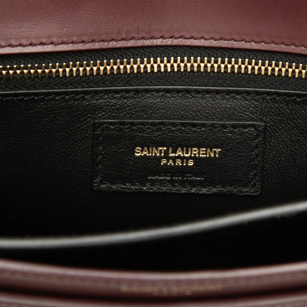 Saint Laurent Smooth Calfskin Monogram Cassandra Clasp Bag Red Leather Very good - Box View