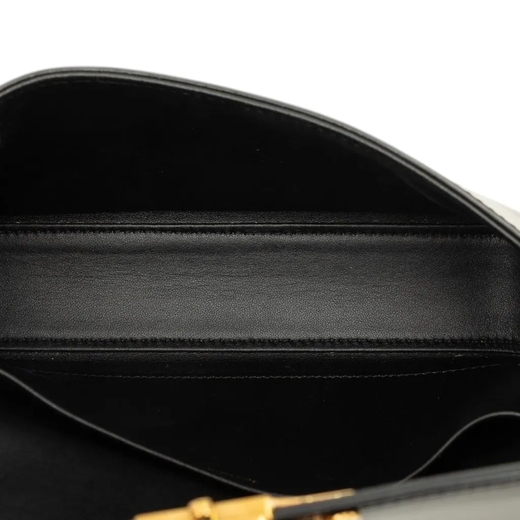 Celine Shiny Calfskin Claude Chain Shoulder Bag Black Leather Very good - Model View