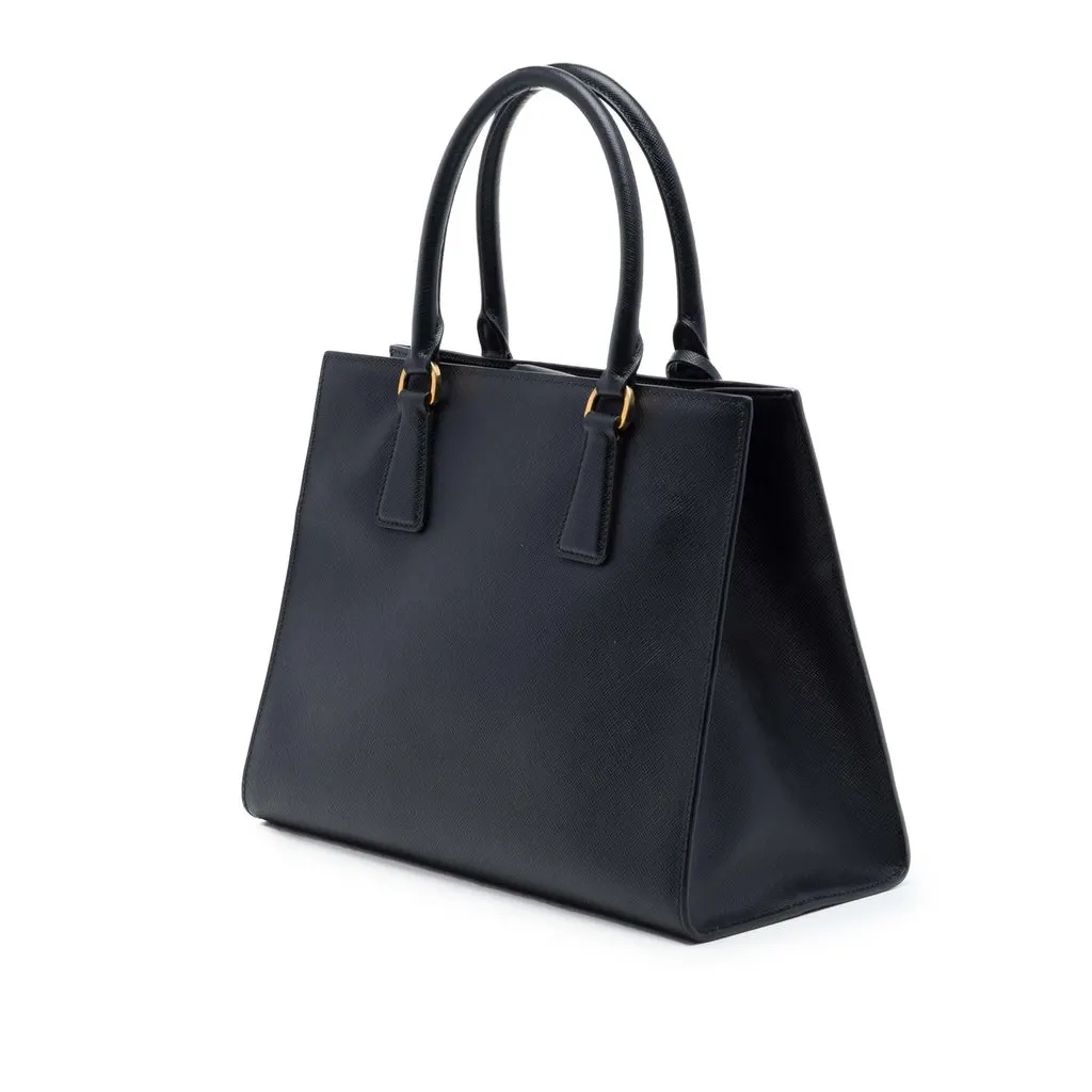 Prada Medium Saffiano Lux Open Convertible Tote Black Leather Very good - Back View