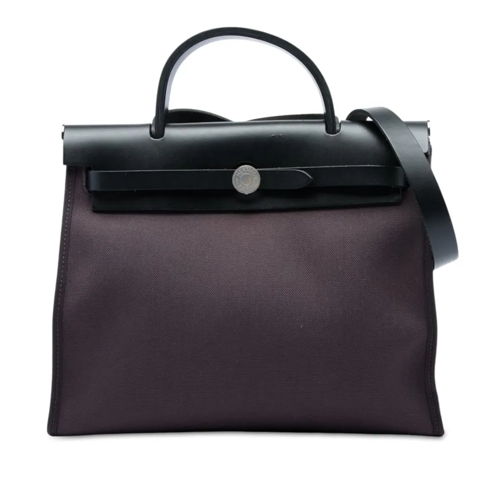 Hermès Toile Herbag Zip 31 Purple Canvas Very good - Front View