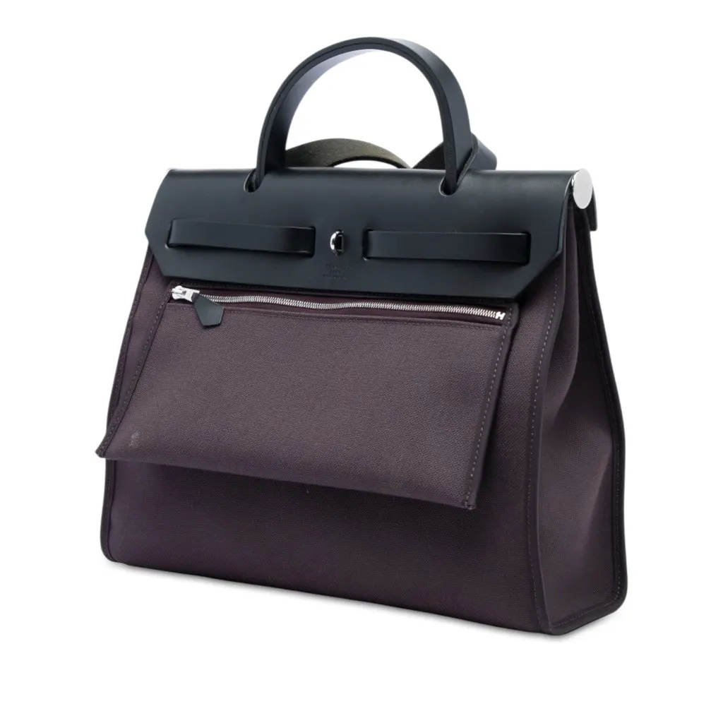 Hermès Toile Herbag Zip 31 Purple Canvas Very good - Back View