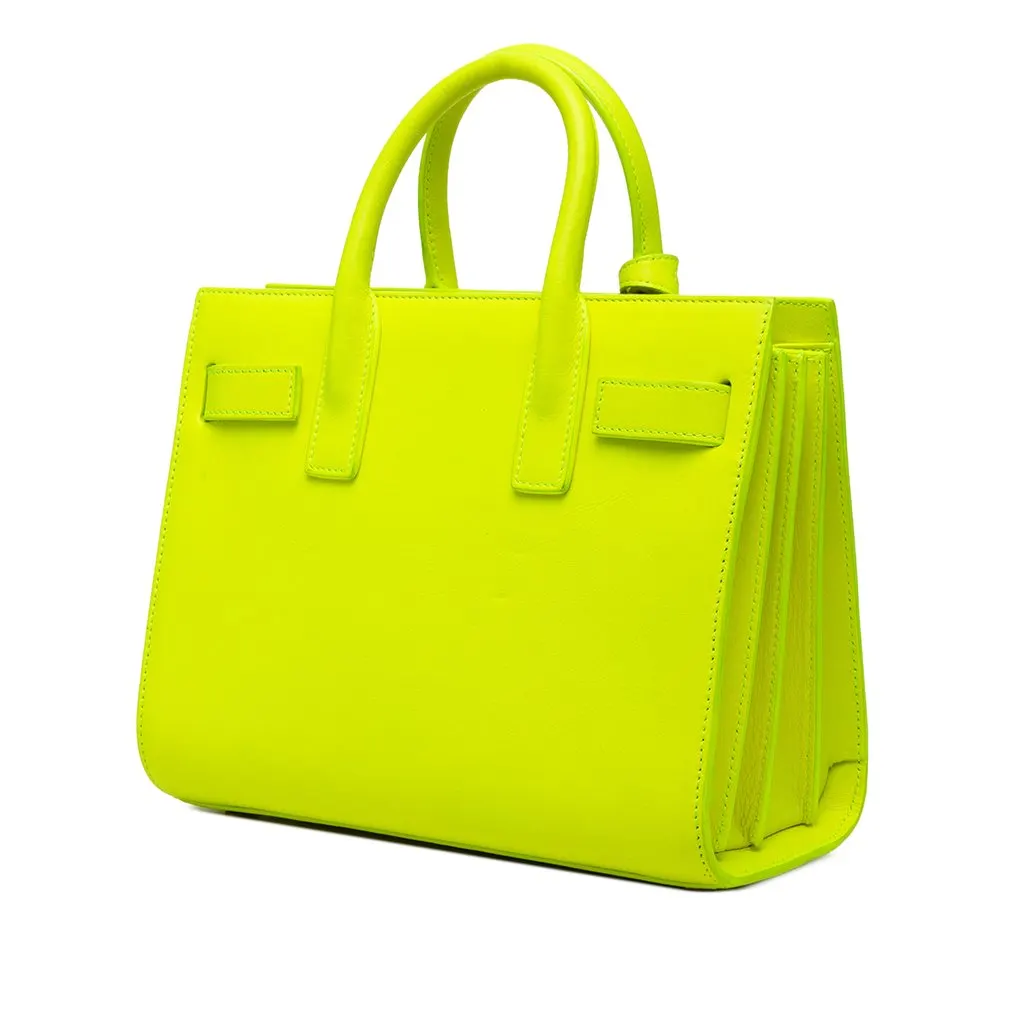 Saint Laurent Nano Leather Sac De Jour Satchel Yellow Leather Very good - Back View
