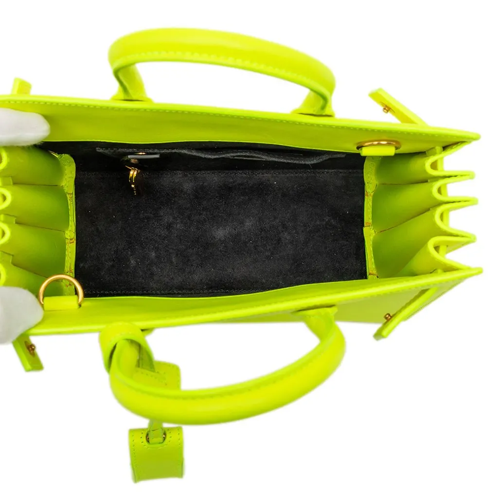 Saint Laurent Nano Leather Sac De Jour Satchel Yellow Leather Very good - Model View
