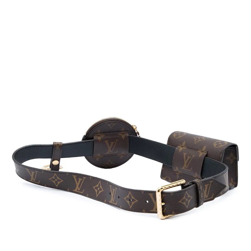Louis Vuitton Monogram Daily Multi Pocket 30mm Belt Brown Canvas Good - Back View