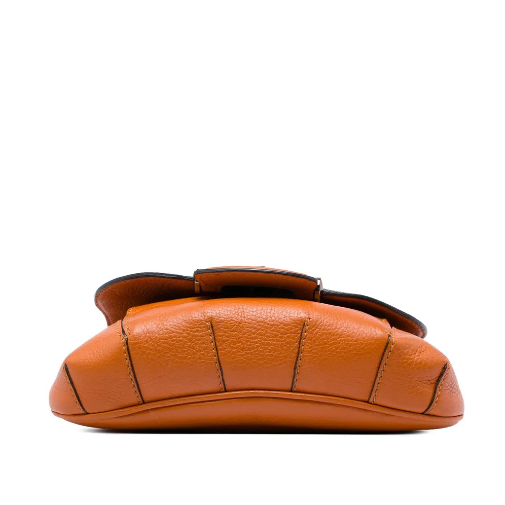 Gucci Small Calfskin Bamboo Nouveau Fringe Crossbody Orange Leather Good - Inside View