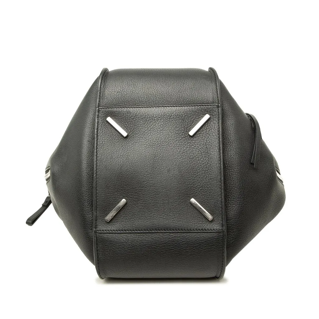 Loewe Small Leather Hammock Satchel Black Leather Good - Inside View