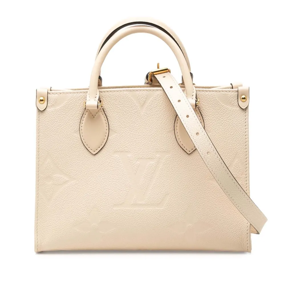 Louis Vuitton Monogram Empreinte Onthego PM Beige Leather Very good - Front View