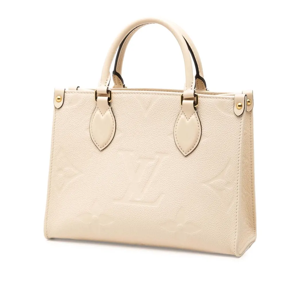 Louis Vuitton Monogram Empreinte Onthego PM Beige Leather Very good - Back View