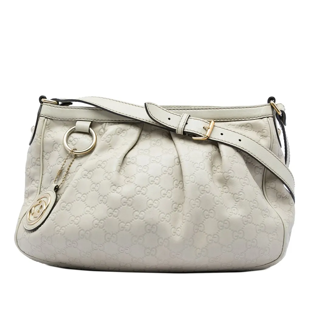 Gucci Guccissima Sukey Crossbody White Leather Very good - Front View