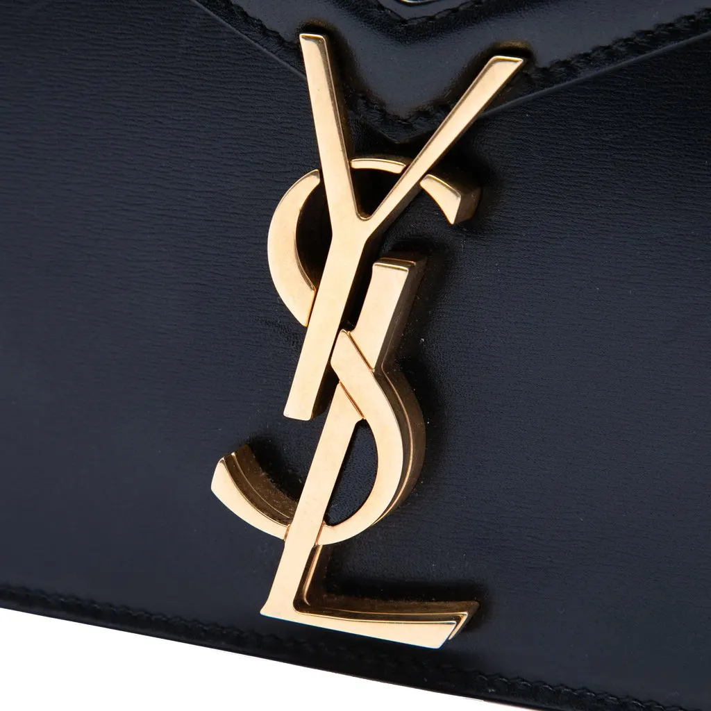 Saint Laurent Smooth Calfskin Monogram Cassandra Clasp Bag Black Leather Very good - Box View