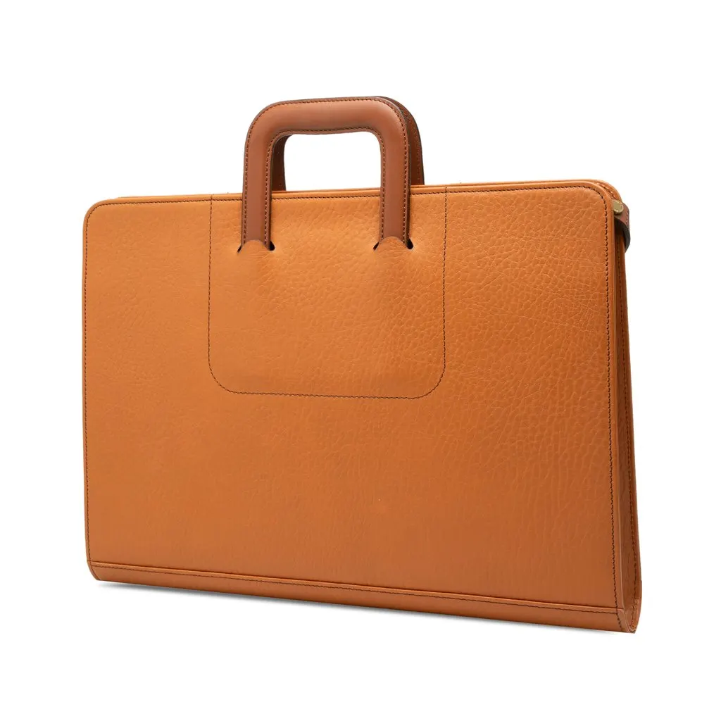 Burberry Leather Business Bag Brown Leather Good - Back View