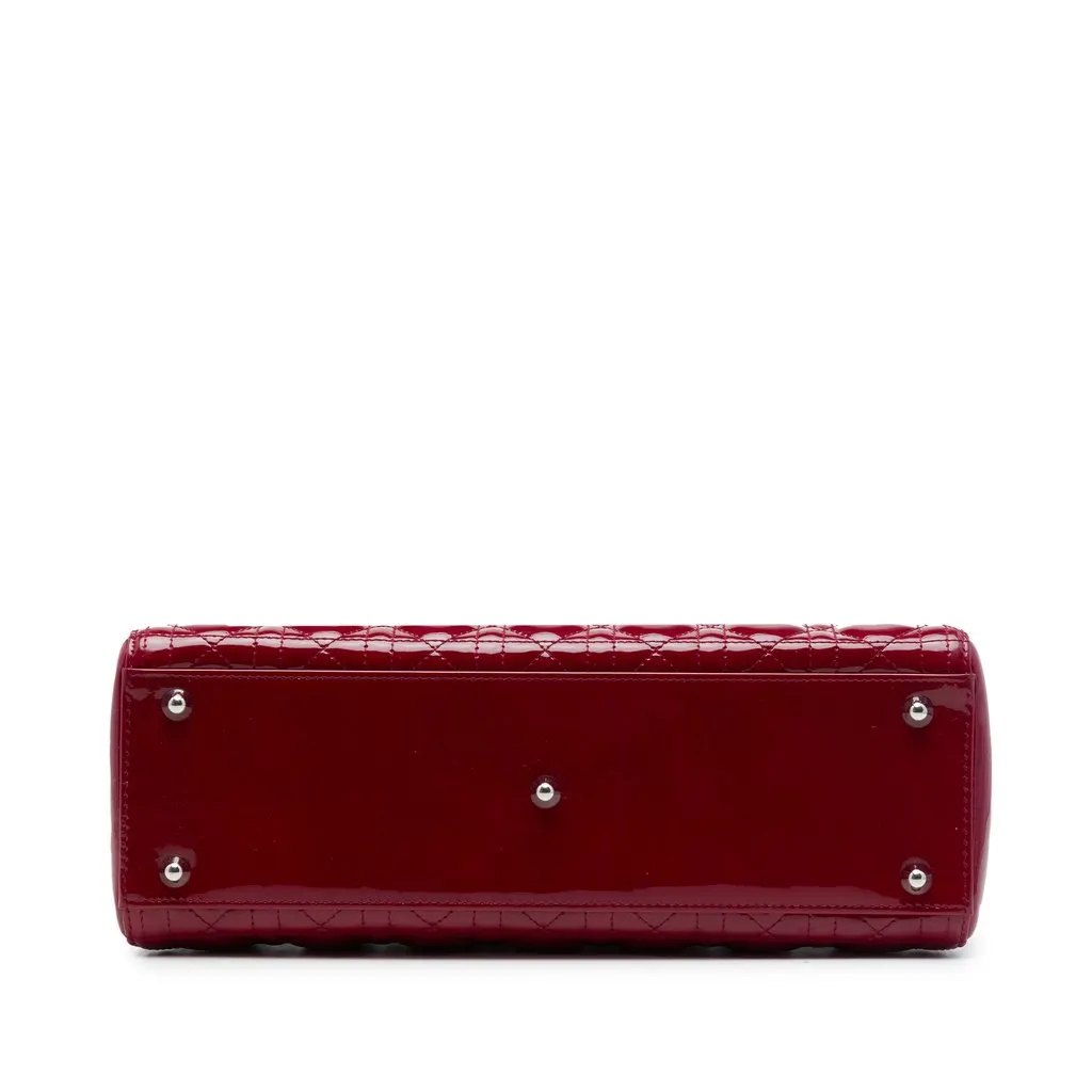 Dior Large Patent Cannage Lady Dior Red Leather Very good - Inside View