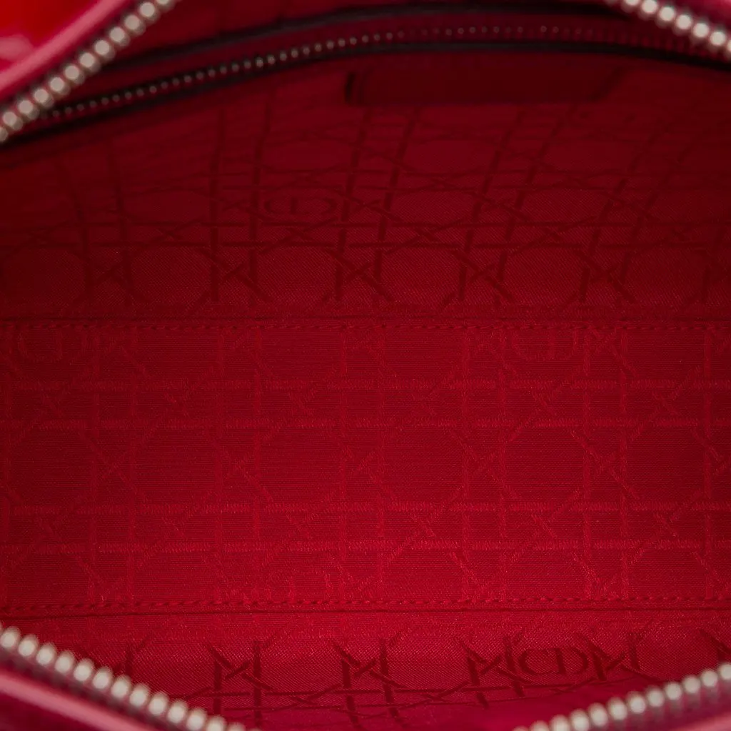 Dior Large Patent Cannage Lady Dior Red Leather Very good - Model View
