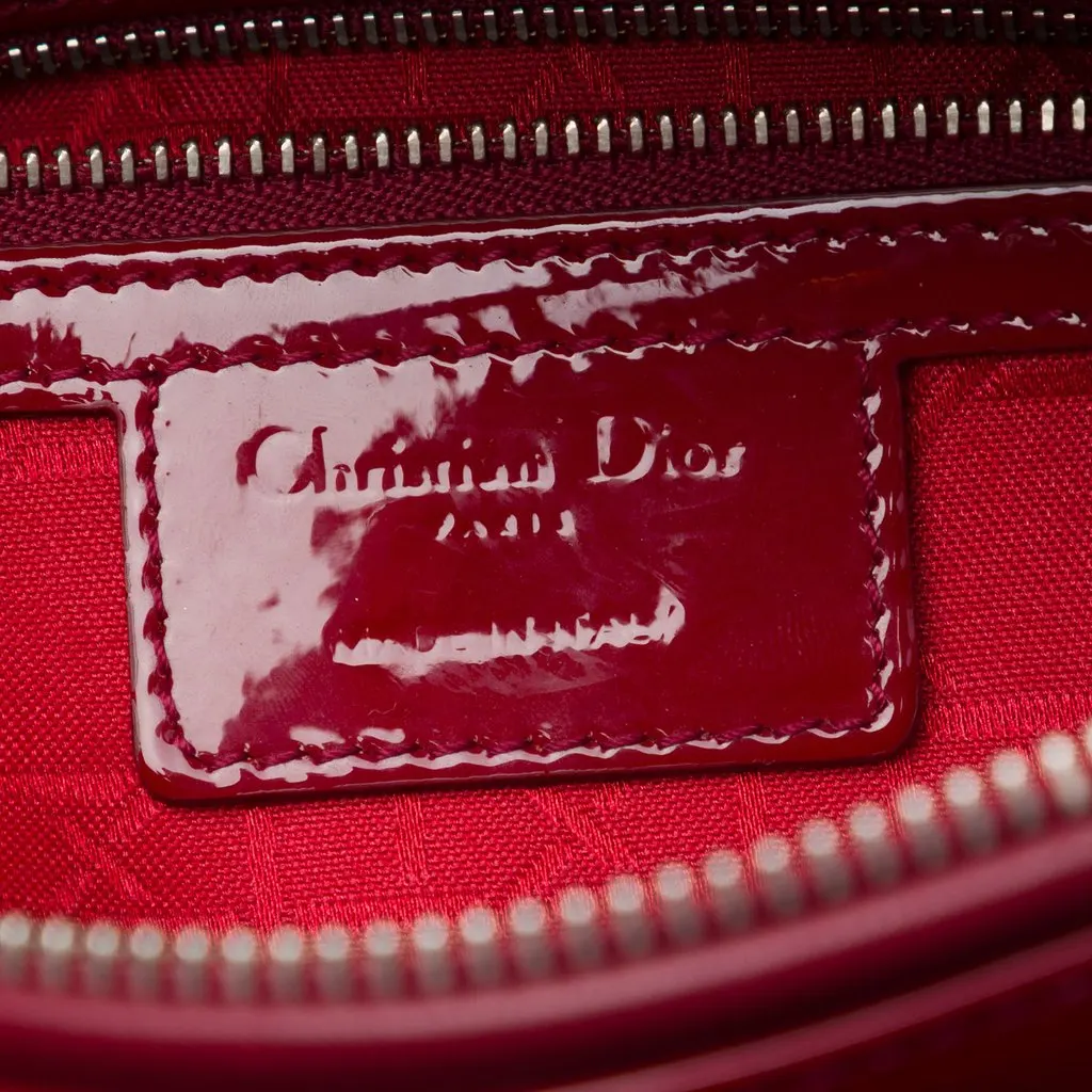 Dior Large Patent Cannage Lady Dior Red Leather Very good - Box View