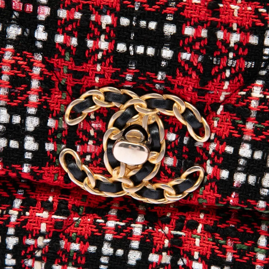 Chanel Medium Tweed 19 Flap Red Tweed Very good - Box View