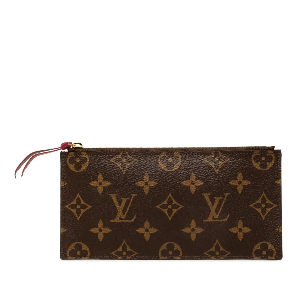 Louis Vuitton Monogram Pochette Felicie Zippered Insert Brown Canvas Good - Front View