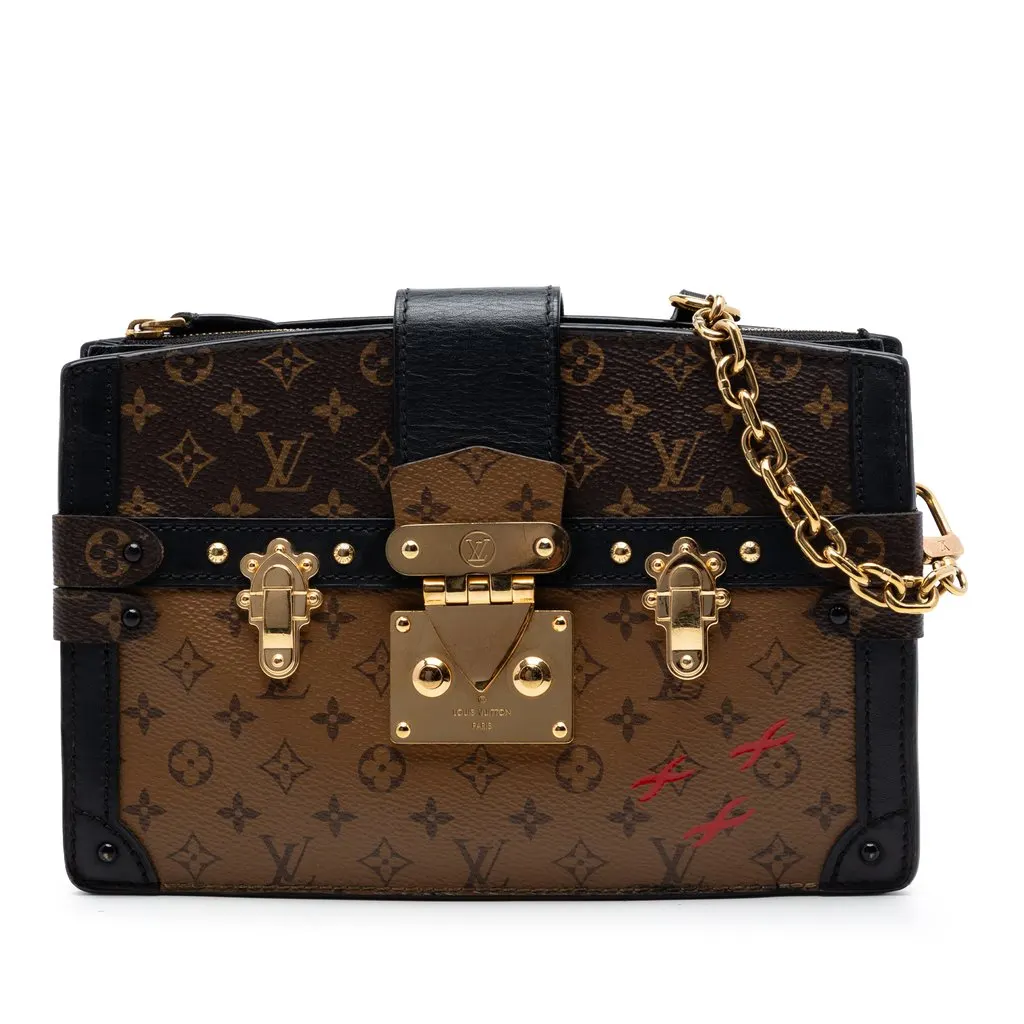 Louis Vuitton Monogram Reverse Trunk Clutch Brown Very good - Front View
