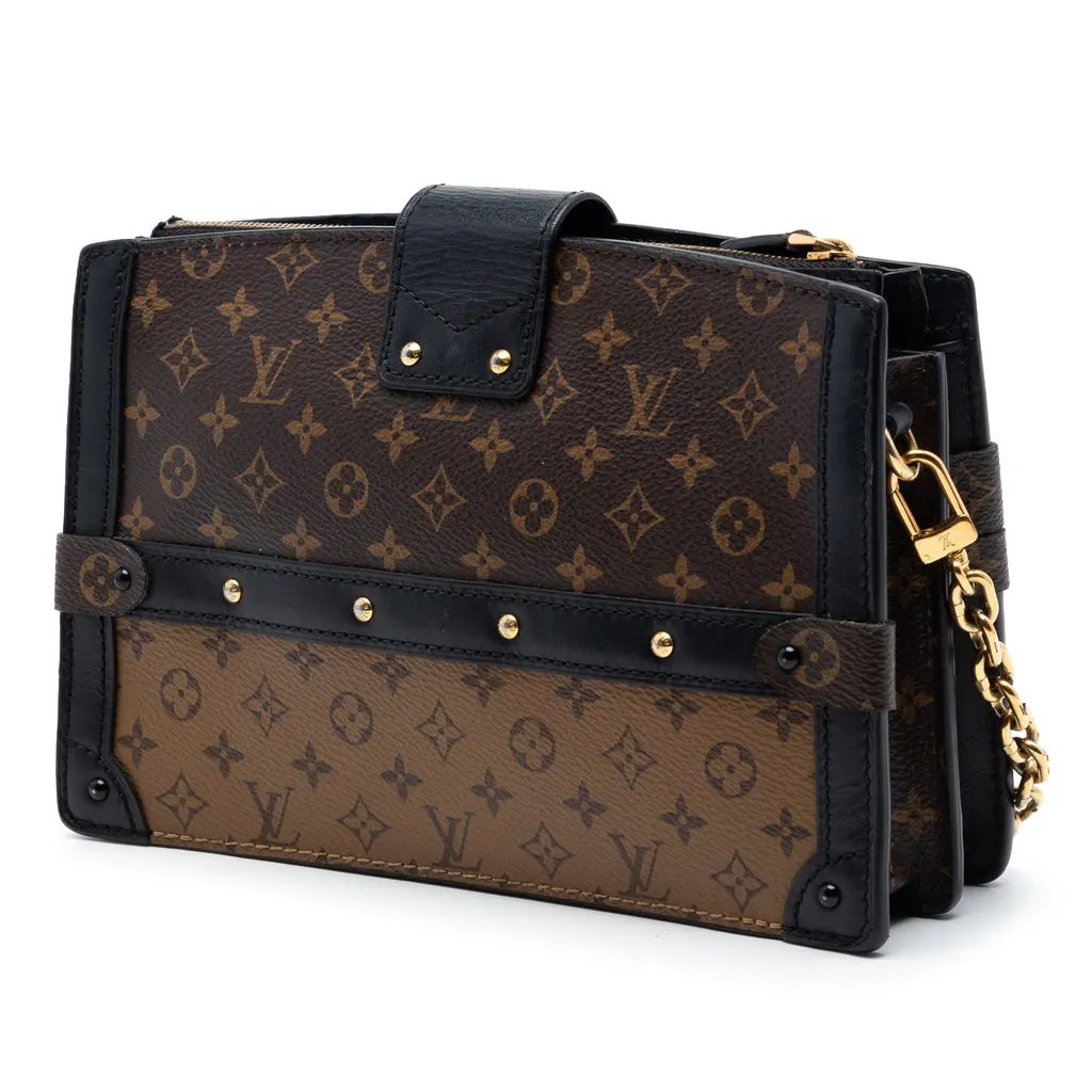 Louis Vuitton Monogram Reverse Trunk Clutch Brown Very good - Back View