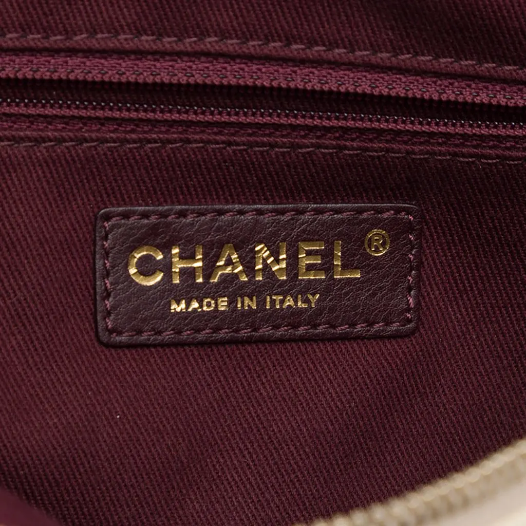 Chanel CC Quilted Calfskin Wild Stitch Flap Beige Leather Very good - Box View