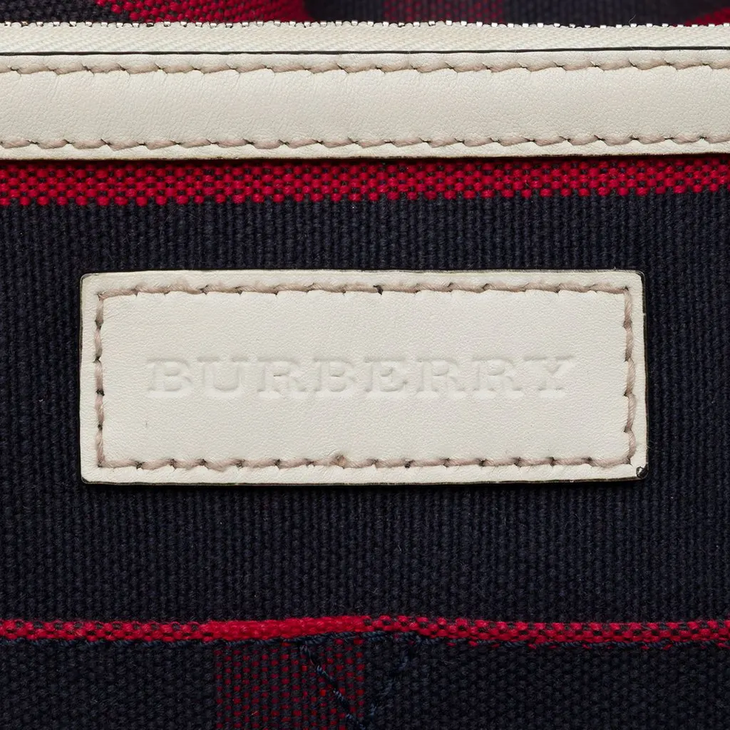 Burberry Medium Mega Check Canvas Ashby Bucket Bag Blue Canvas Very good - Box View