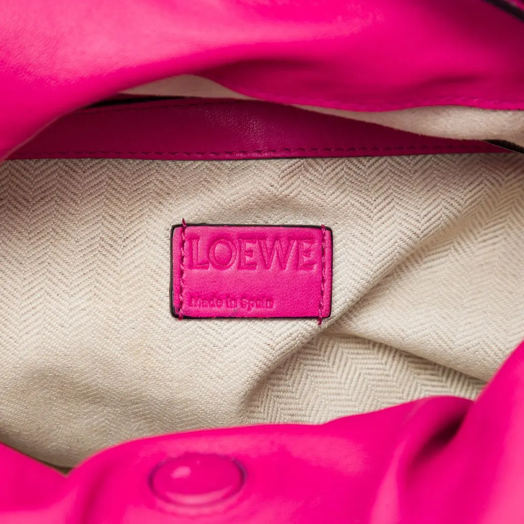 LOEWE Medium Nappa Flamenco Knot Shoulder Bag Pink Leather Very good - Box View