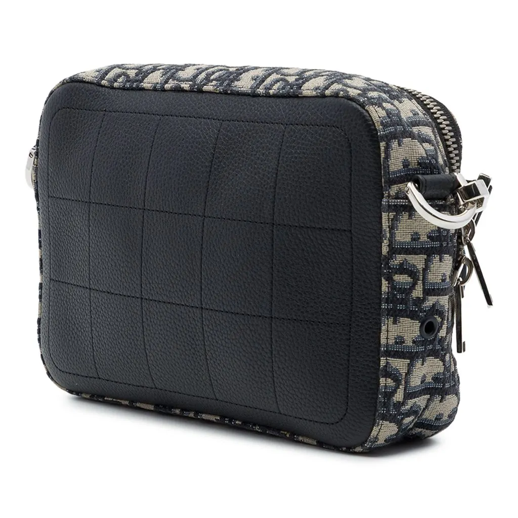 Dior Mini Oblique Canvas Safari Crossbody Blue Canvas Very good - Back View