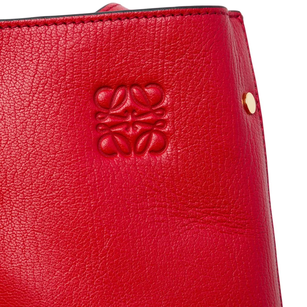 Loewe Grained Leather Anagram Asymmetric Crossbody Red Leather Very good - Box View