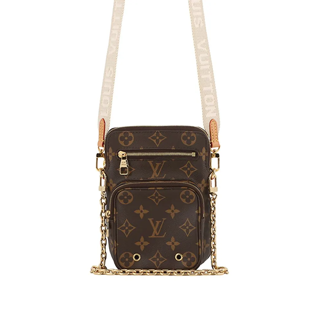 Louis Vuitton Monogram Utility Phone Sleeve Brown Very good - Front View