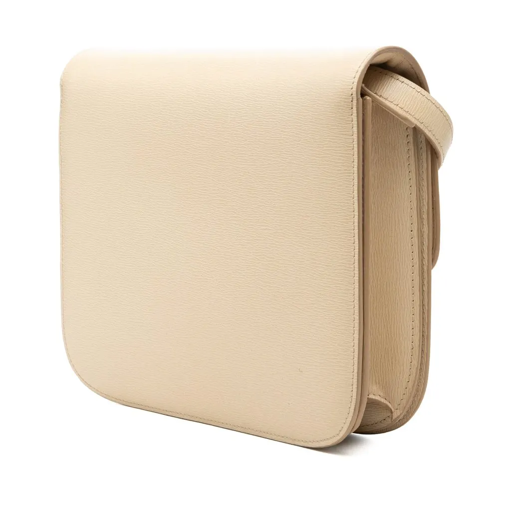Celine Medium Calfskin Classic Box Beige Leather Very good - Back View