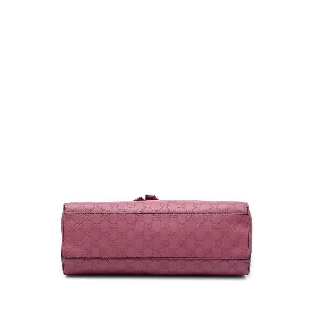Gucci Large Guccissima Emily Shoulder Bag Pink Leather Good - Inside View