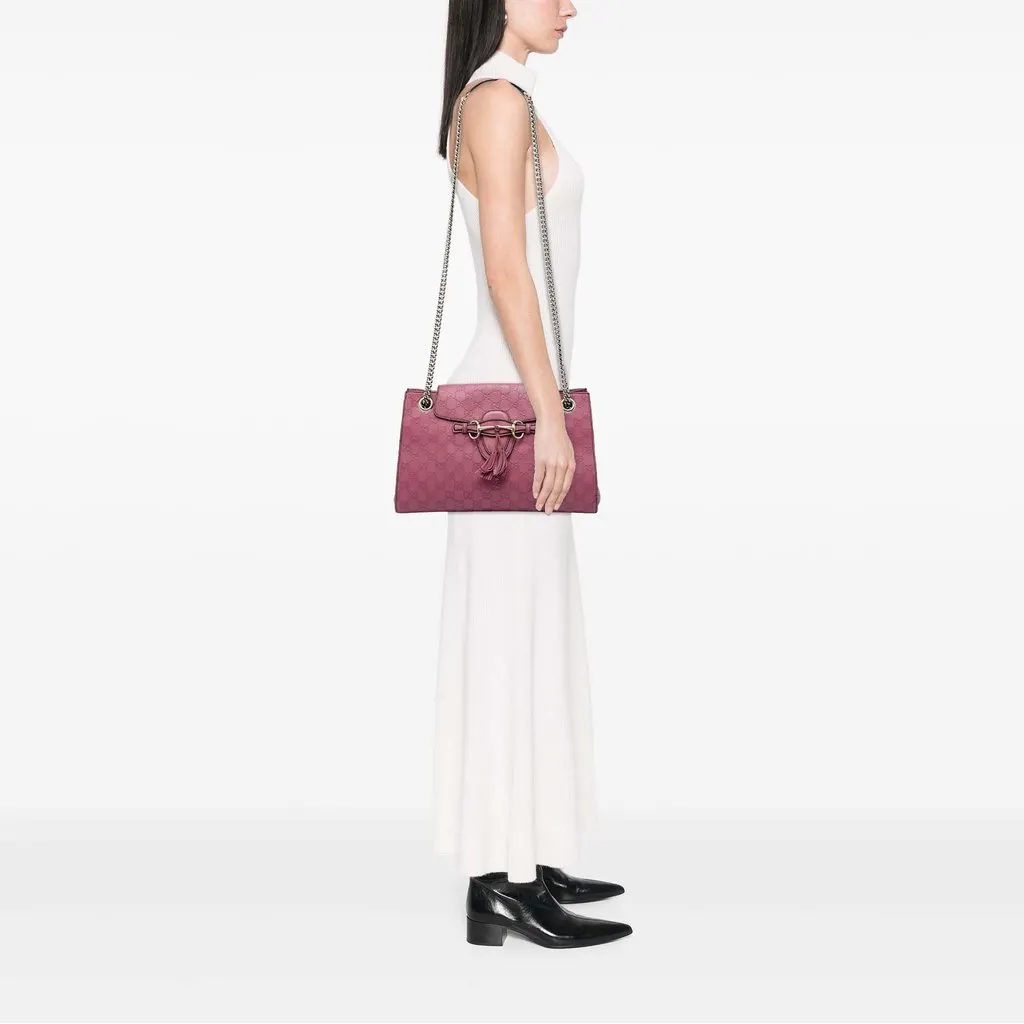 Gucci Large Guccissima Emily Shoulder Bag Pink Leather Good - Box View