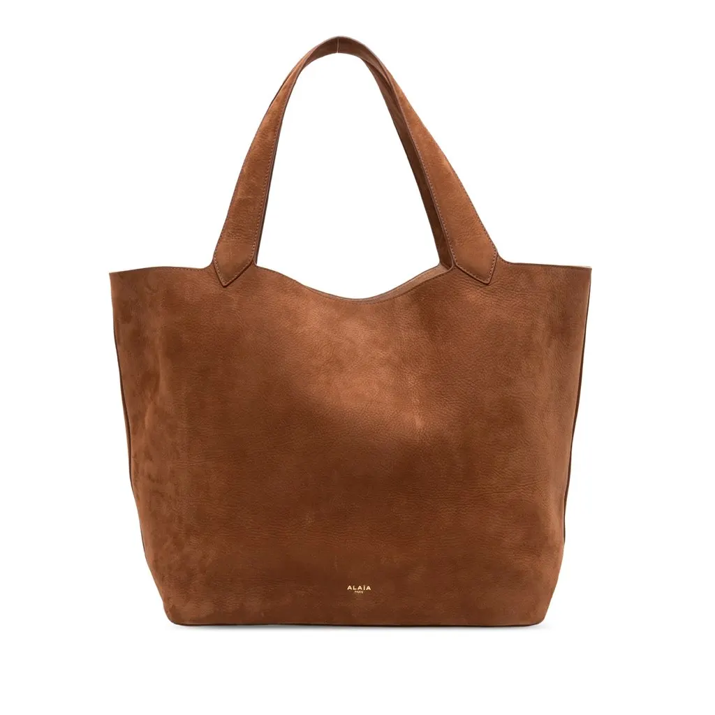 ALAÏA Nubuck Le Cabas Tote Brown Leather Never worn - Front View