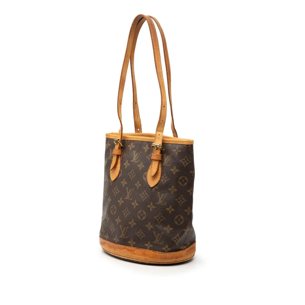 Louis Vuitton Monogram Petit Bucket Brown Very good - Back View