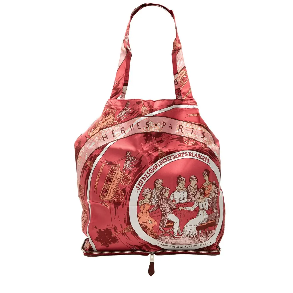 Hermès Jeu des Omnibus et Dames Blanches Silky Pop Tote Red Very good - Front View