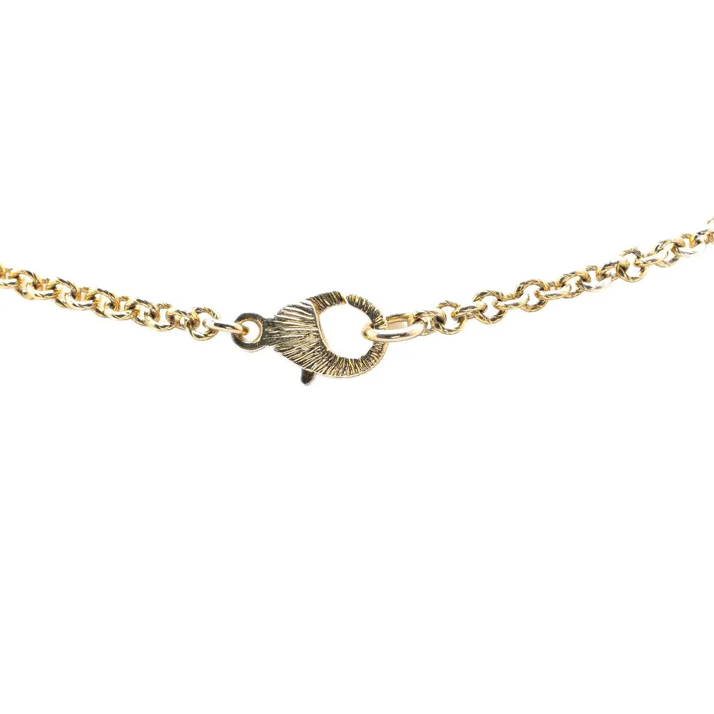 Gucci Gold Plated GG Faux Pearl Drop Pendant Necklace Gold Metal Very good - Inside View