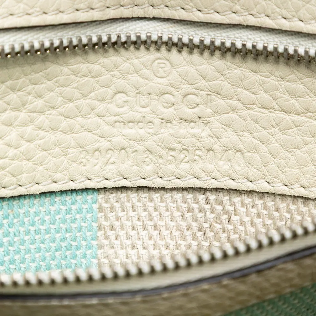 Gucci Medium Leather Bamboo Daily Satchel White Leather Very good - Box View
